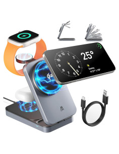 Estación de Carga 3 en 1 MagSafe MOBILY para iPhone, Reloj y AirPods