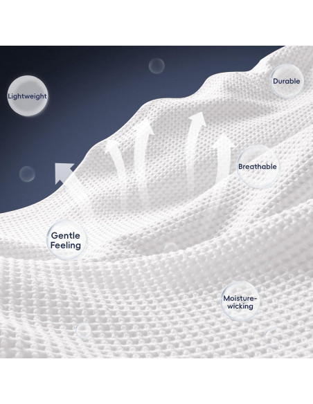 Manta de Waffle PHF 100% Algodón Queen Blanca Transpirable