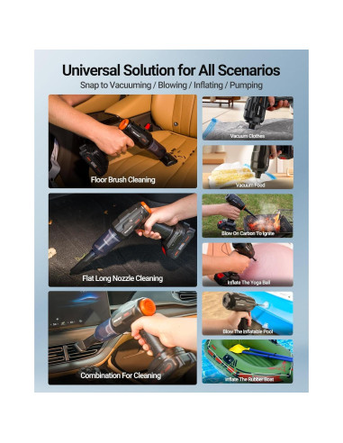 Aspiradora Portátil Sin Cable SEALIGHT XX1 21000PA Inalámbrica