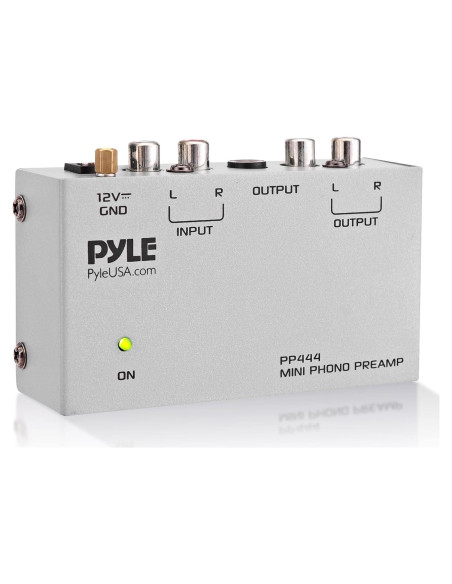 Preamplificador de Fono Pyle PP444 - Bajo Ruido RCA 12V