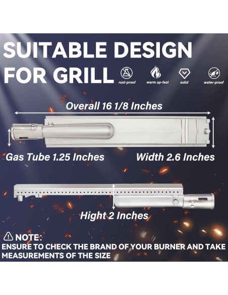 4 PC Quemadores de Acero Inoxidable 304 para Parrillas de Gas