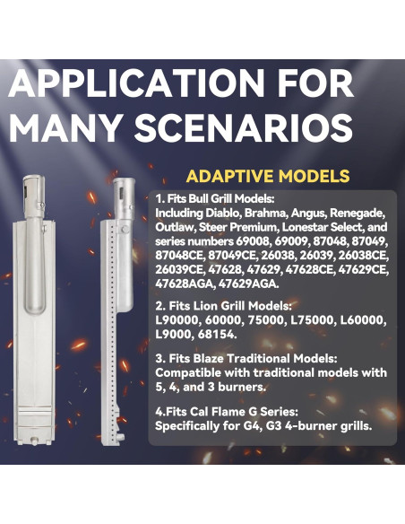 4 PC Quemadores de Acero Inoxidable 304 para Parrillas de Gas