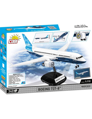 Avión de Construcción COBI Boeing 737-8 con 340 Piezas