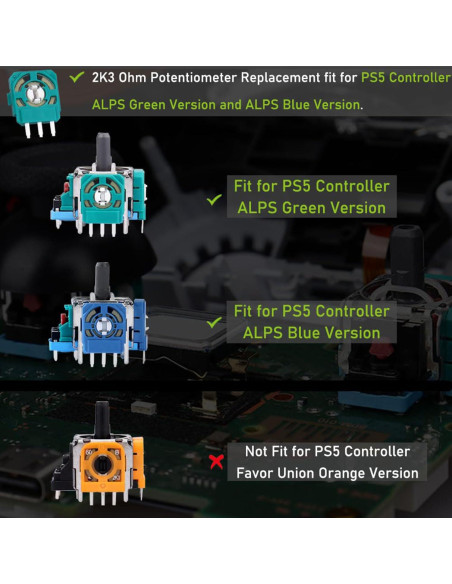 Potenciómetro 2K3 Ohm COMZPLIFE 40pcs para Controlador PS5