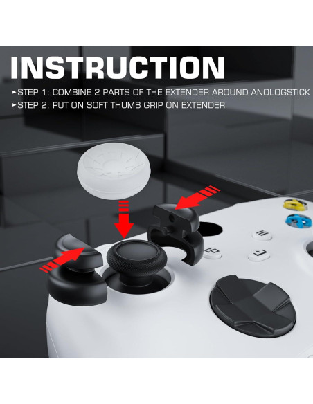 Extensor de Thumbstick y Cubierta de Silicona PlayRealm para Xbox
