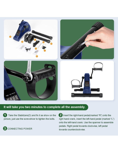 Bicicleta de Ejercicio Eléctrica HOMGIM Mini para Rehabilitación