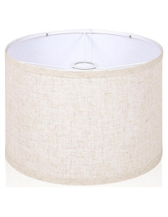 Pantalla de lámpara de tambor beige OUTON 27.94 cm x 22.86 cm