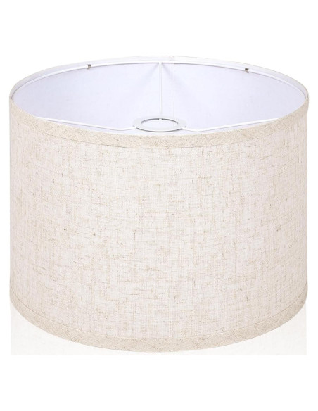 Pantalla de lámpara de tambor beige OUTON 27.94 cm x 22.86 cm
