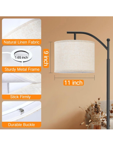 Pantalla de lámpara de tambor beige OUTON 27.94 cm x 22.86 cm