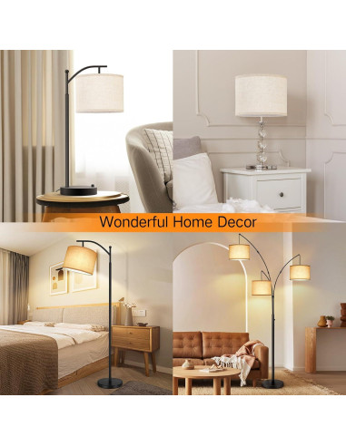 Pantalla de lámpara de tambor beige OUTON 27.94 cm x 22.86 cm