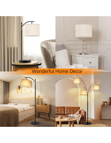 Pantalla de lámpara de tambor beige OUTON 27.94 cm x 22.86 cm