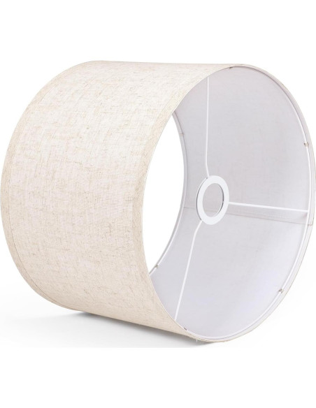 Pantalla de lámpara de tambor beige OUTON 27.94 cm x 22.86 cm