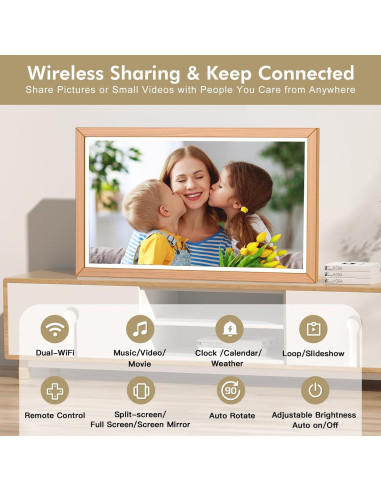 Marco de Foto Digital 21.5" FULLJA WiFi 32GB Control Remoto
