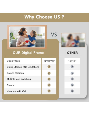 Marco de Foto Digital 21.5" FULLJA WiFi 32GB Control Remoto