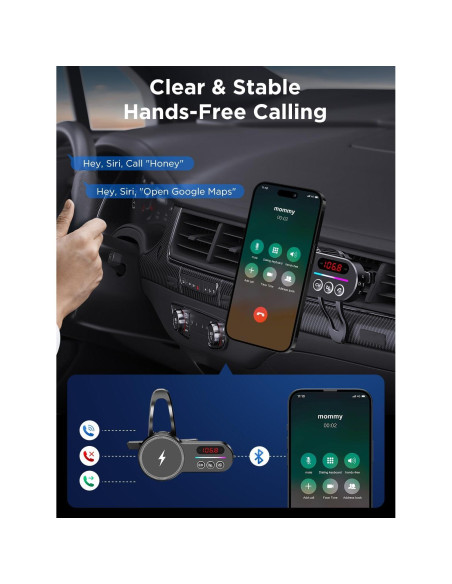 Transmisor FM Bluetooth MagSafe Magift con Cargador 15W