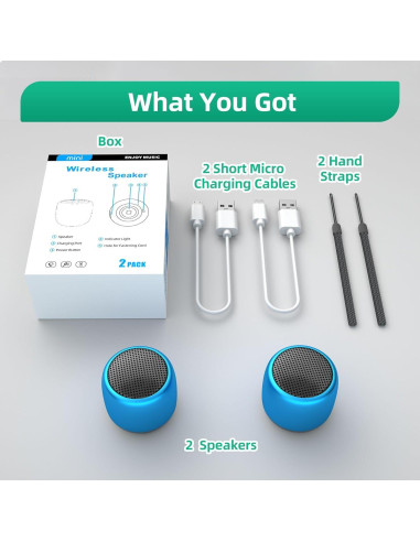 Altavoces Bluetooth Portátiles SEVENKA 2 Mini 3W Azul