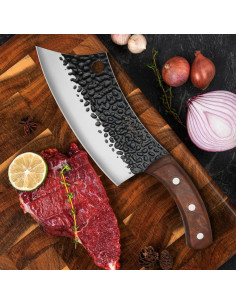 Juego de cuchillos de chef Vorgexora 3 piezas + hacha de carne 2