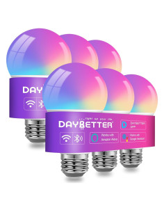 Bombillas Inteligentes DAYBETTER RGB 9W 800LM Paquete de 6