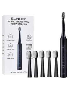 Cepillo de Dientes Eléctrico Sonic SunoFi Negro 5 Modos IPX7