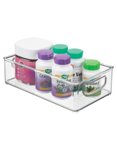 Caja de Almacenamiento Apilable mDesign 25.4x15.2 cm Transparente