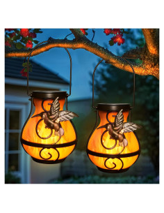 Linternas Solares Colgantes X-PREK 2 Pack Impermeables Jardín