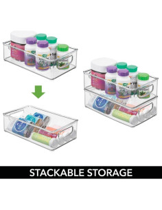 Caja de Almacenamiento Apilable mDesign 25.4x15.2 cm Transparente 2