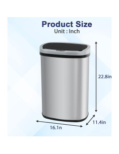 Cubo de Basura Automático NChanmar 50L Acero Inoxidable 2