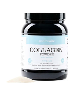 NatureWise Polvo de Colágeno 20g con Ácido Hialurónico y Vitamina C