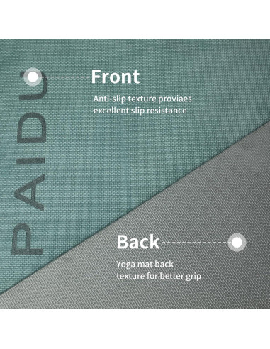 Alfombrilla de Yoga Antideslizante PAIDU 10mm Verde y Gris