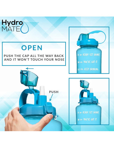 Botella de Agua Motivacional NatureWorks 1.89L Libre de BPA