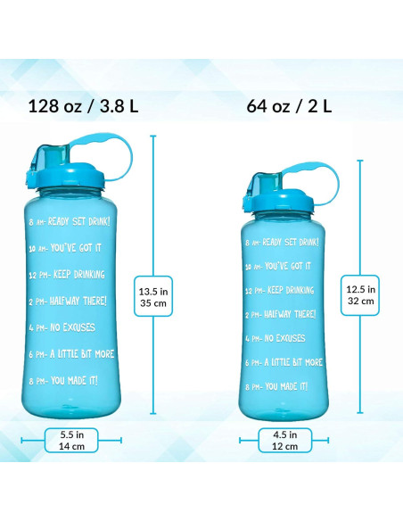 Botella de Agua Motivacional NatureWorks 1.89L Libre de BPA