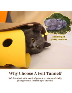 Cama Túnel para Gatos Petelligence - Fieltro Auto-Calentado 91cm 2