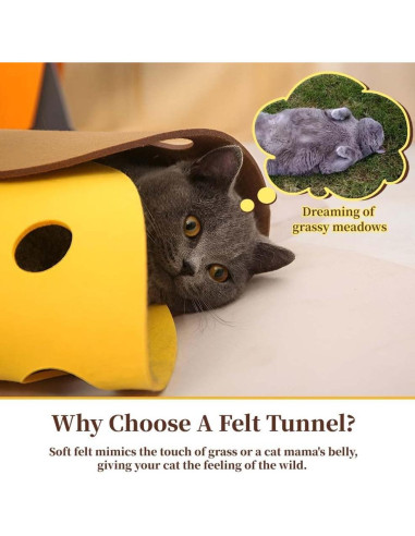 Cama Túnel para Gatos Petelligence - Fieltro Auto-Calentado 91cm