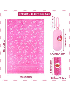 Bolsas de Excremento KIDOFLY 300 Unidades Ecológicas Rosa 2