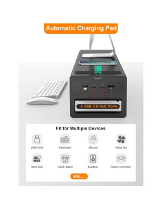 Soporte Doble para Monitores STARSIKI con Cargador Inalámbrico 2