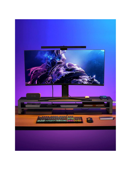 Soporte Doble para Monitores STARSIKI con Cargador Inalámbrico Soporte Doble para Monitores STARSIKI con Cargador Inalámbrico