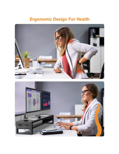 Soporte Doble para Monitores STARSIKI con Cargador Inalámbrico Soporte Doble para Monitores STARSIKI con Cargador Inalámbrico