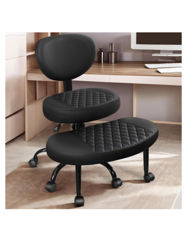 Silla de Oficina Ergonómica AtHope D18 Negra con Soporte Lumbar