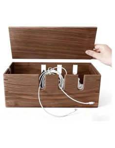 Caja Organizadora de Cables de Madera TUOSANTER 31x13cm