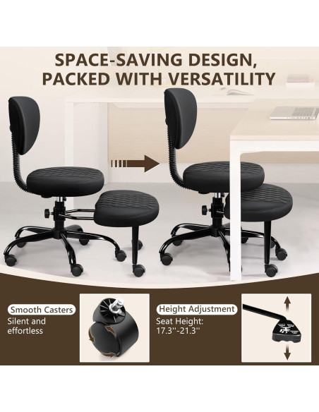 Silla de Oficina Ergonómica AtHope D18 Negra con Soporte Lumbar
