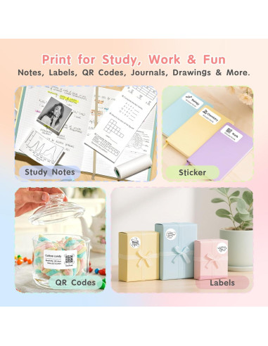 Impresora Térmica Mini Portátil Gloryang JD-23 Rosa Bluetooth