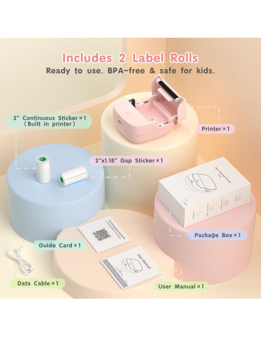 Impresora Térmica Mini Portátil Gloryang JD-23 Rosa Bluetooth