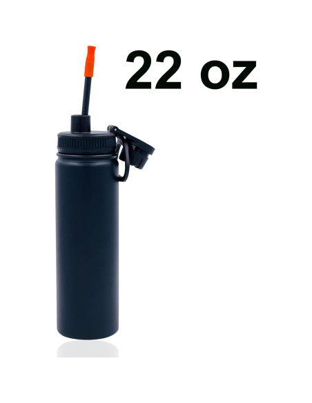 6 Pajitas de Metal Negras Wobye 30.5 cm con Punta de Silicona