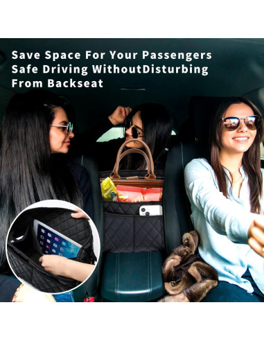 Soporte de bolso para automóvil SunlightXS negro 37.4x25 cm