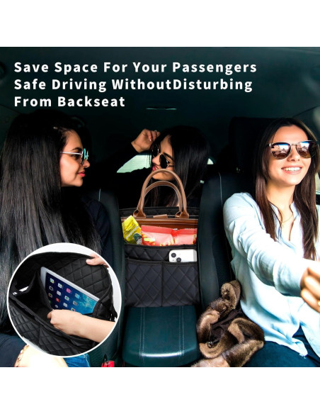 Soporte de bolso para automóvil SunlightXS negro 37.4x25 cm