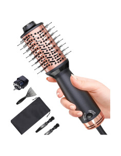 Cepillo Secador de Cabello Doble Voltaje Desalo Oro Rosa 700W