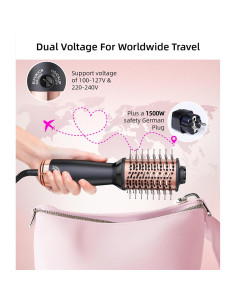 Cepillo Secador de Cabello Doble Voltaje Desalo Oro Rosa 700W 2
