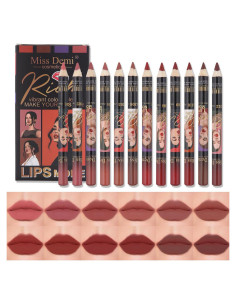 Juego de 12 Lápices Delineadores de Labios Katiluxiya - Color 03