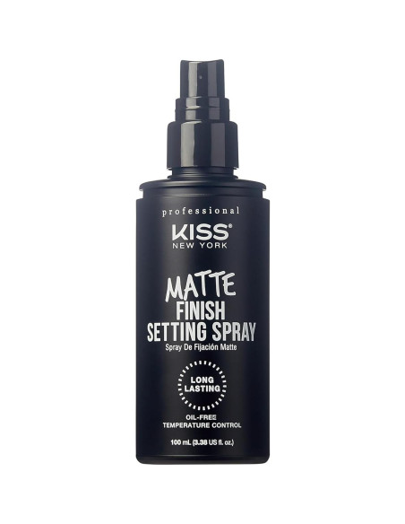 Spray Fijador de Maquillaje KISS 99.9 ml Acabado Mate Vegano