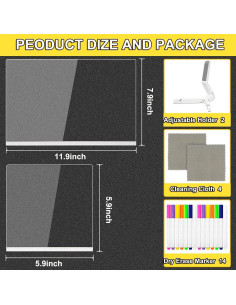 Set de 2 Tableros LED Acrílicos CARETHYS 30x20 cm y 15x15 cm 2